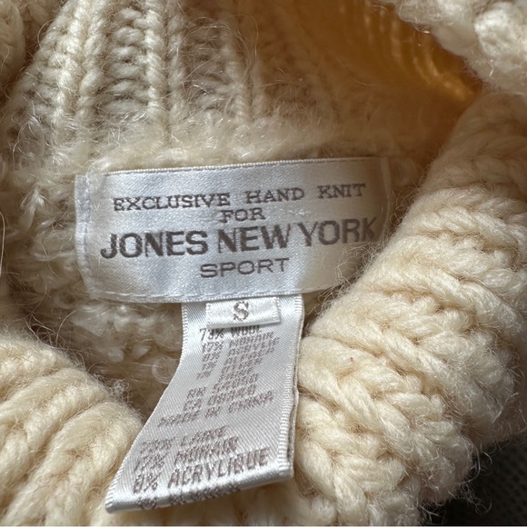 Jones New York Cream Textured Turtleneck Sweater - Picture 7 of 8